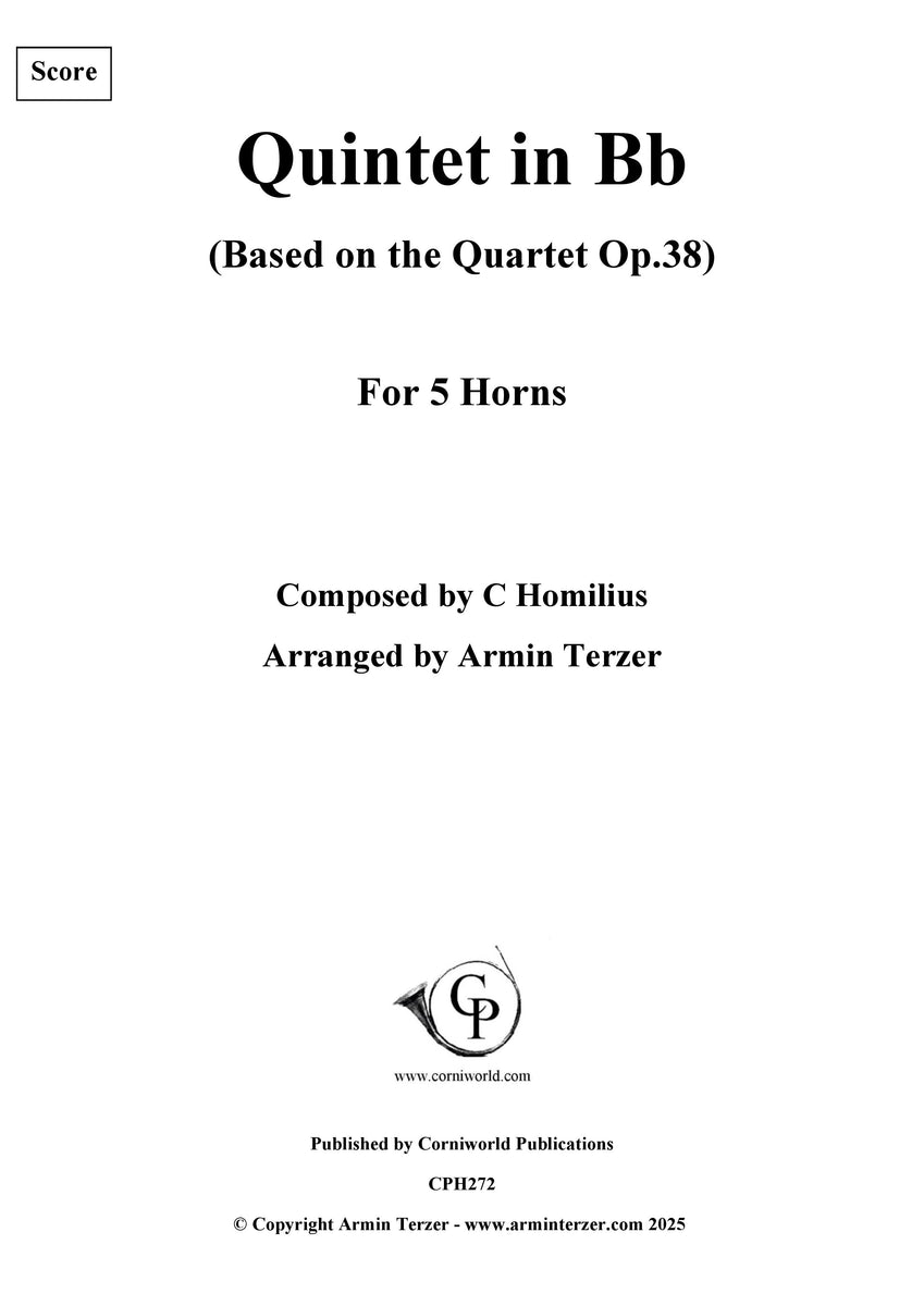 Quintet in Bb (Based on the Quartet Op.38) CPH272