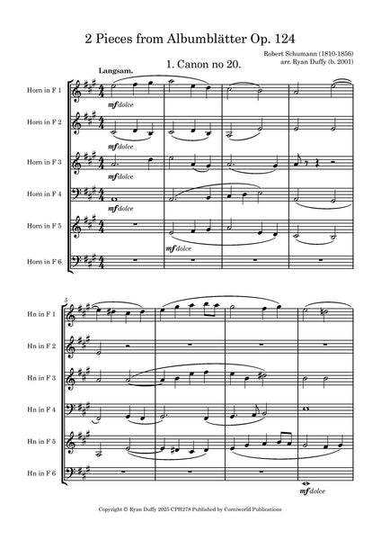 Two Pieces from Albumblätter Op. 124 CPH278