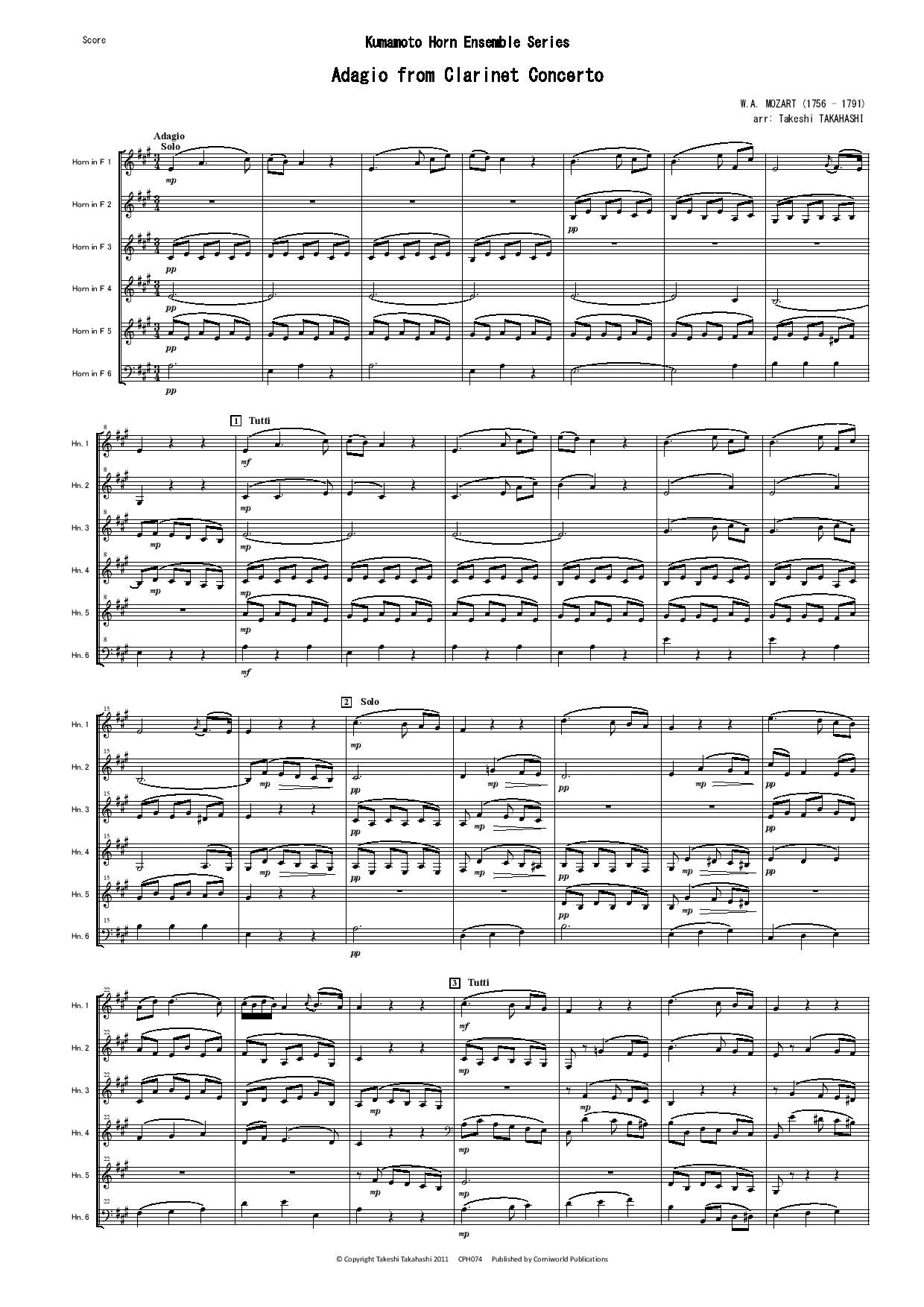 Adagio from Clarinet Concerto (Mozart) CPH074