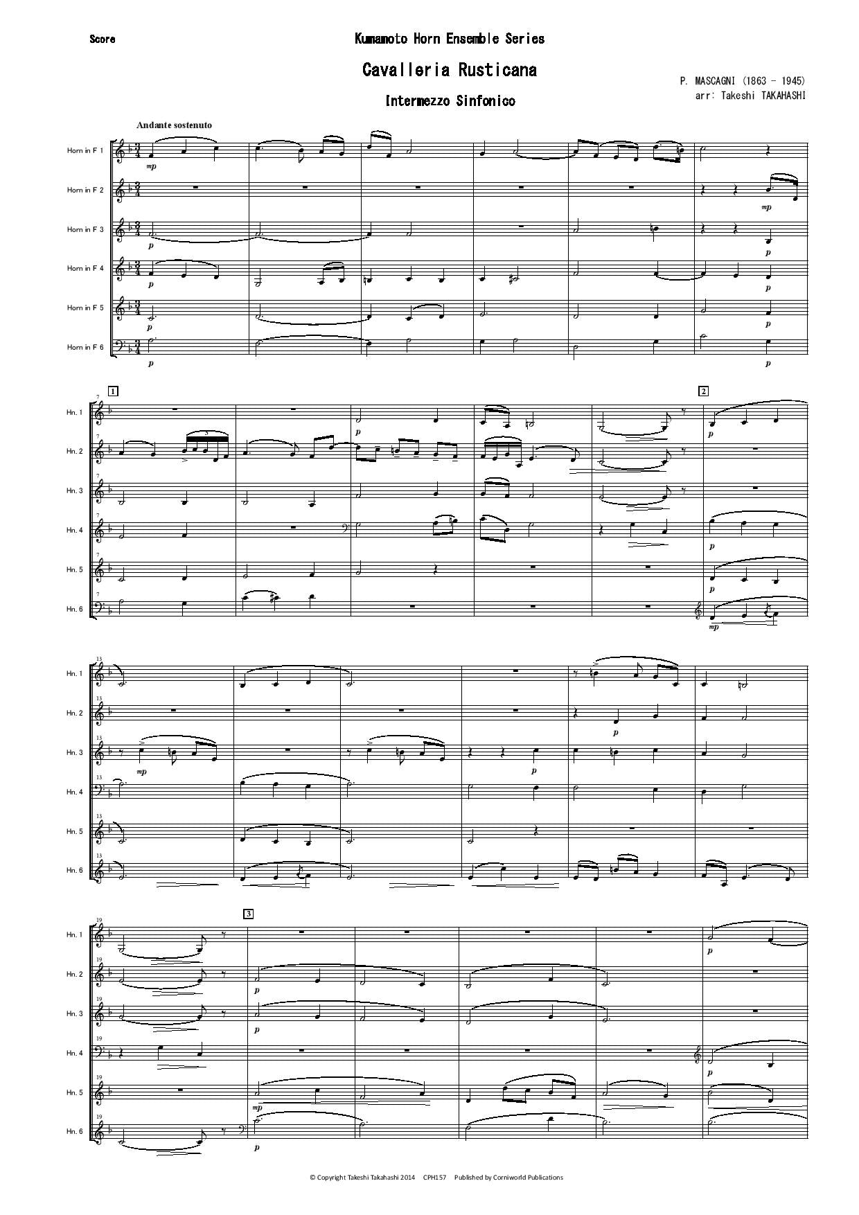 Intermezzo Sinfonico from Cavalleria Rusticana CPH157