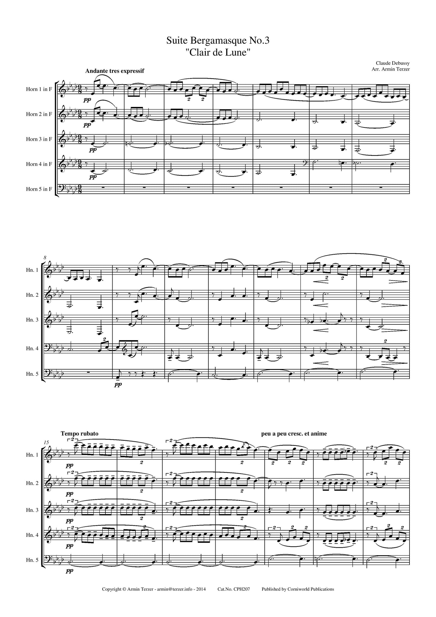 Suite Bergamasque No.3 Clair de Lune CPH207