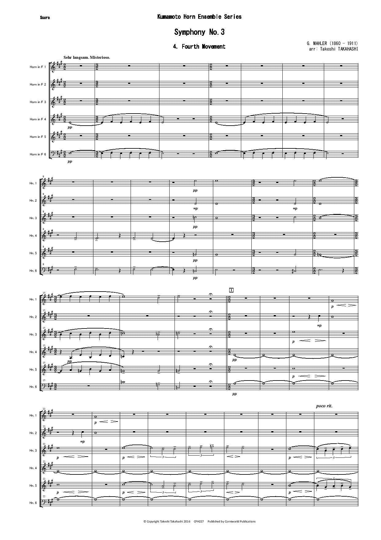 4th Mvt from Symphony No.3 (Mahler) CPH227