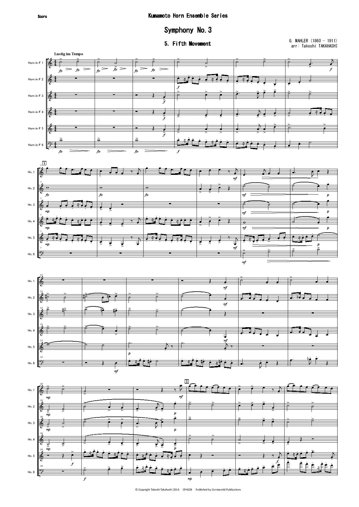 5th Mvt from Symphony No.3 (Mahler) CPH228