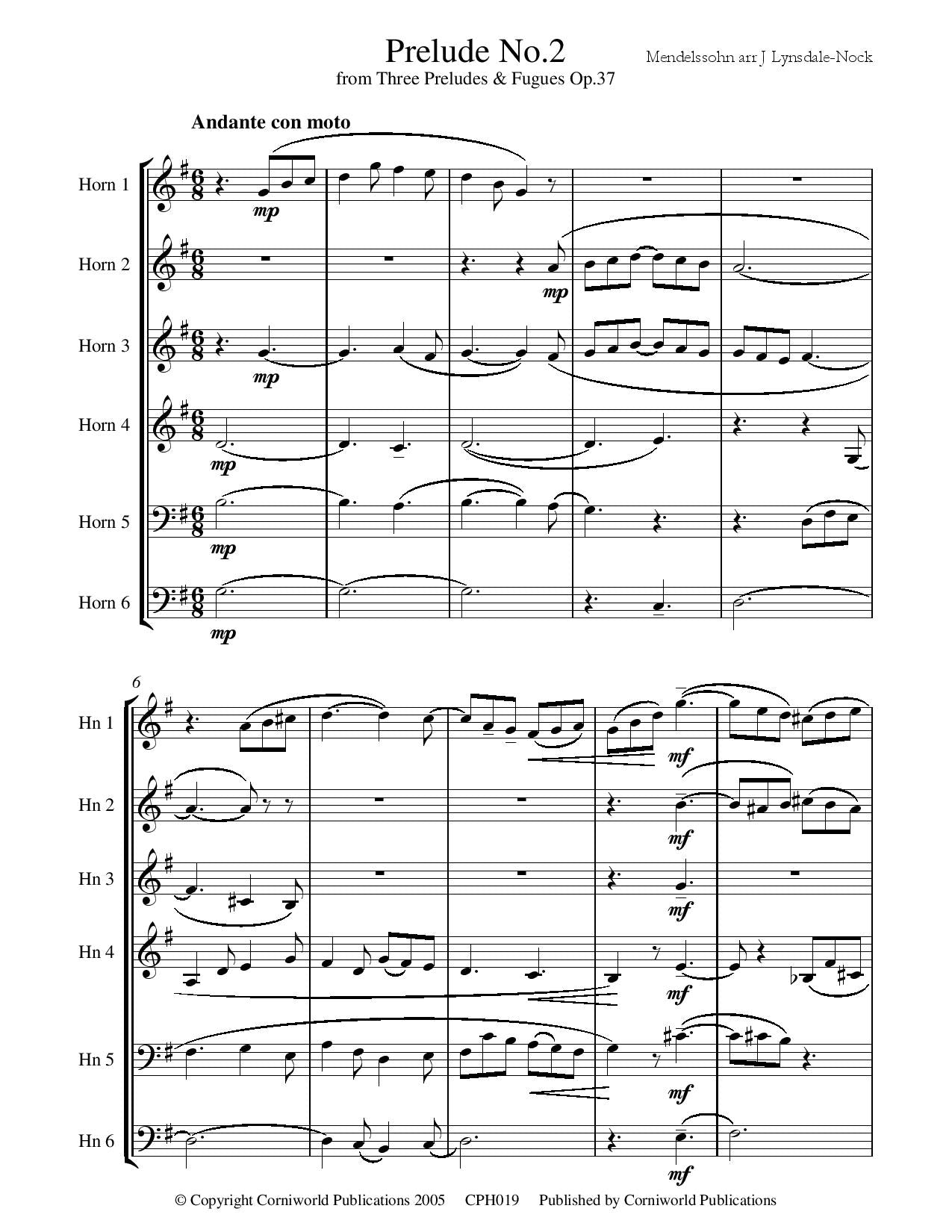 Prelude No.2 (Mendelssohn) CPH019