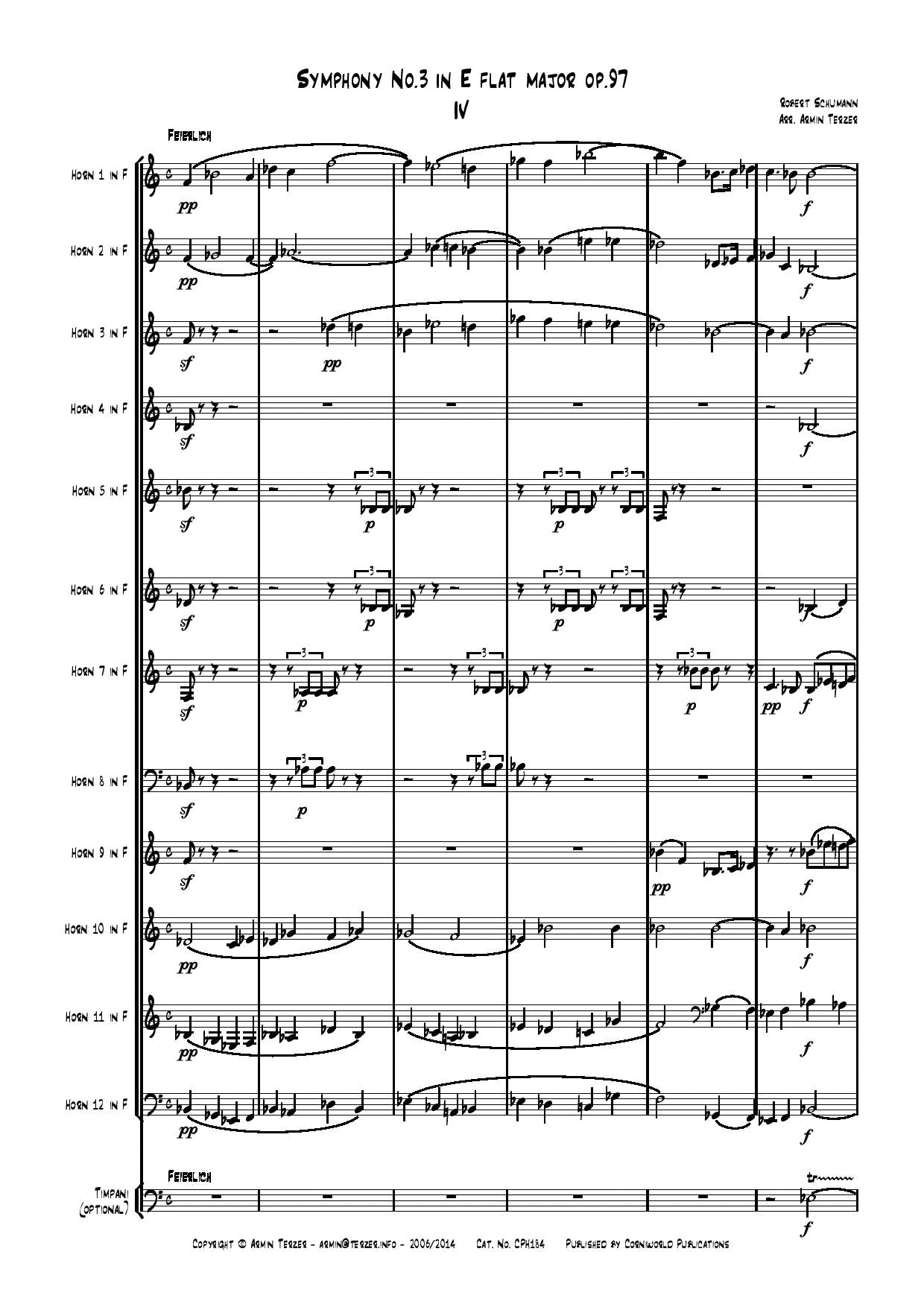 4th Mvt from Symphony No.3 - Schumann CPH184