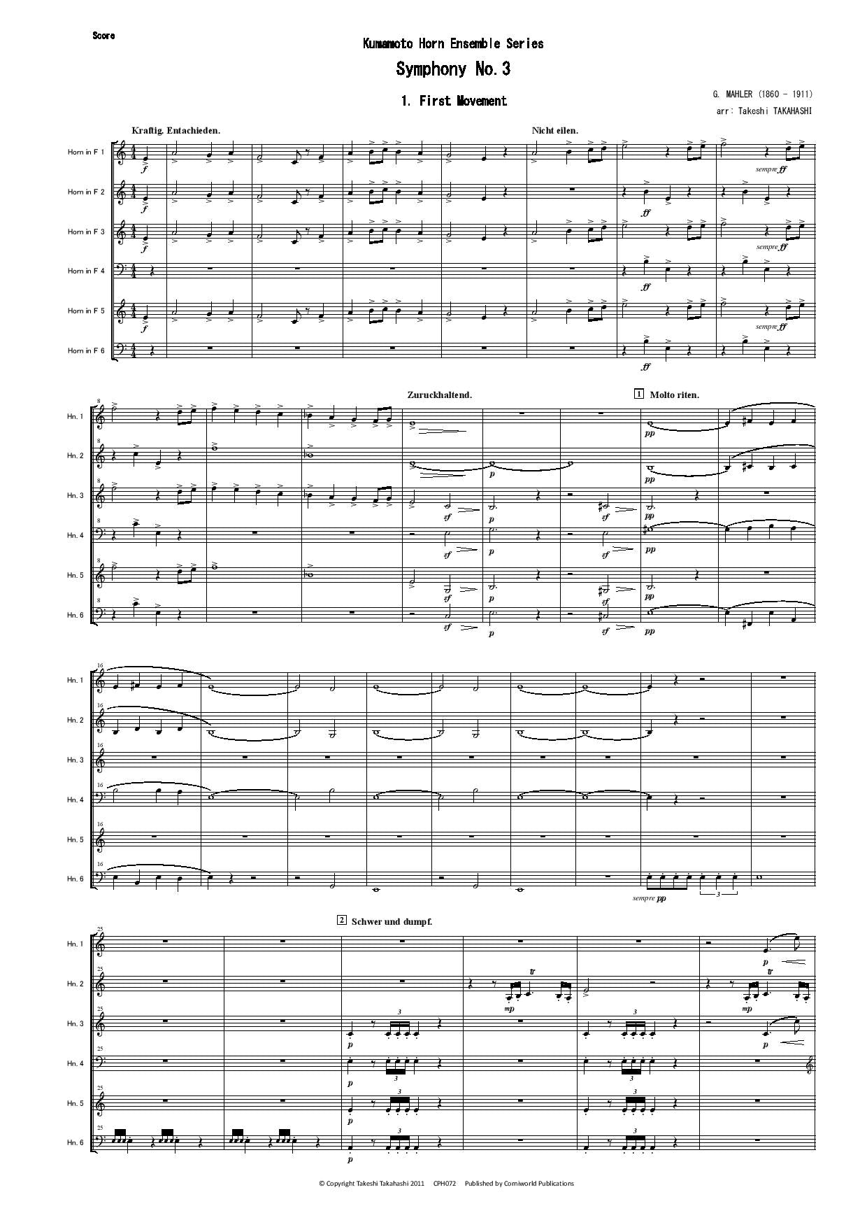 1st Mvt from Symphony No.3 (Mahler) CPH072