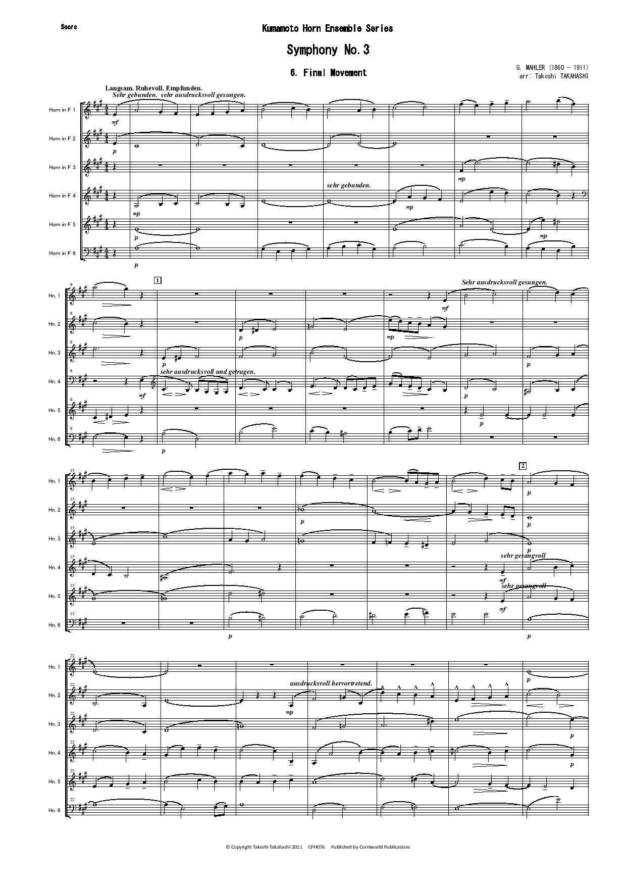 Final Mvt from Symphony No.3 (Mahler) CPH076
