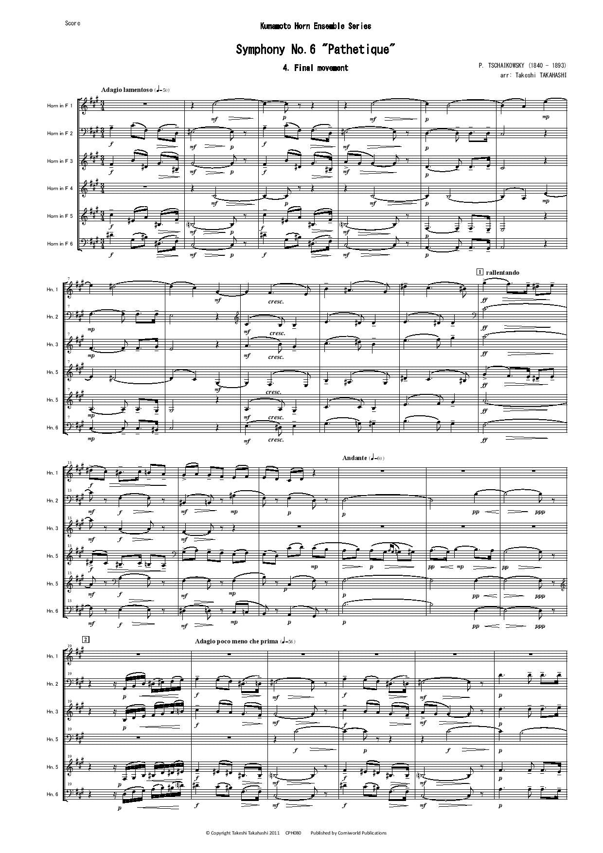 4th Mvt from Symphony No.6 (Tchaikovsky) CPH080